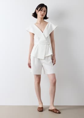 Aura V-neck Top With Belt