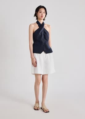 Akira Premium Linen Halter Top