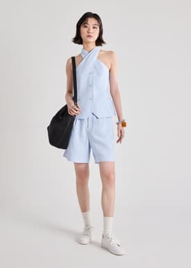 Akira Premium Linen Halter Top