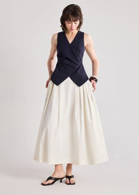 Crepe Draped Pleat Top