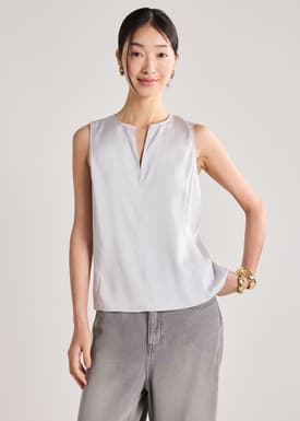 Satin Notched Top