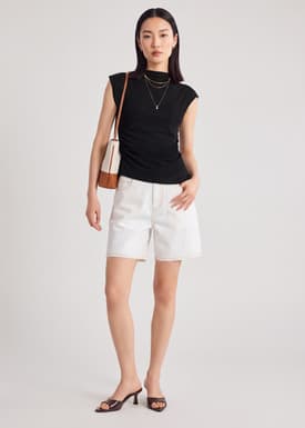 Neoprene Mock Neck Top
