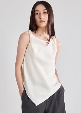 Satin Shoulder Twist Top