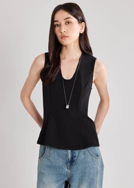 Scoop Neck Peplum Top