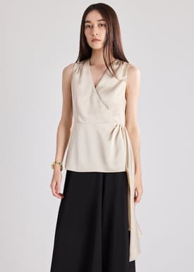 Satin Side Drape Top