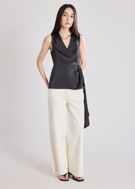 Satin Side Drape Top