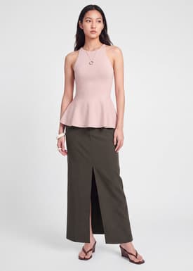 Knit Halter Peplum Top