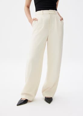 Lana Relaxed Melange Tailored Pants