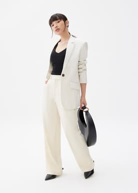 Lana Relaxed Melange Tailored Pants