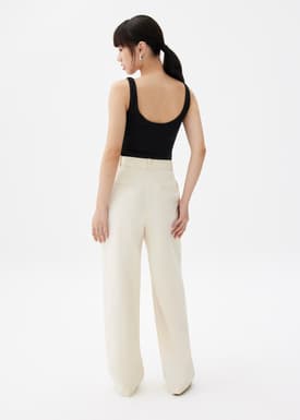 Lana Relaxed Melange Tailored Pants