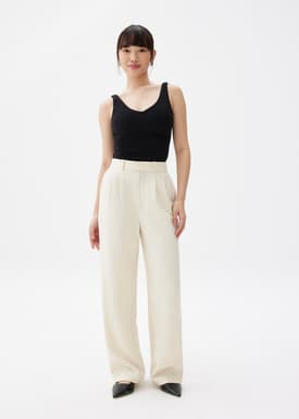 Lana Relaxed Melange Tailored Pants