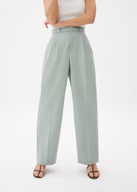 Lana Relaxed Melange Tailored Pants