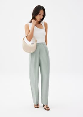 Lana Relaxed Melange Tailored Pants