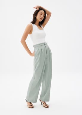 Lana Relaxed Melange Tailored Pants