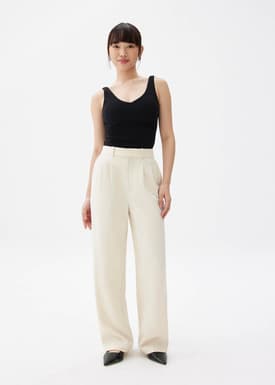 Lana Relaxed Melange Tailored Pants