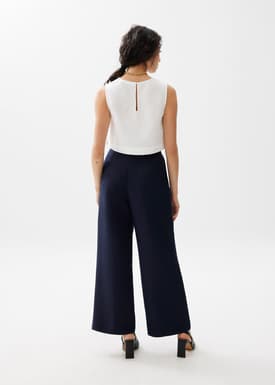 Devika Linen Tailored Wide Leg Pants