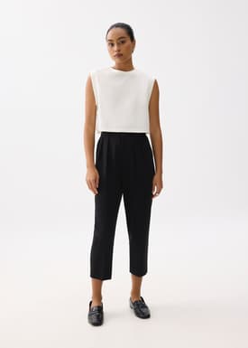 Mika Elastic Pleated Peg Leg Pants