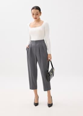 Mika Elastic Pleated Peg Leg Pants