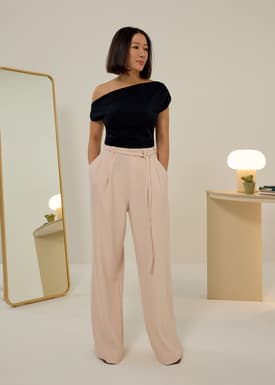 Leggy™ Mayumi Elastic Pleated Wide Leg Pants