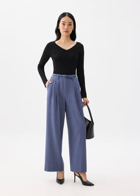 Leggy™ Mayumi Elastic Pleated Wide Leg Pants