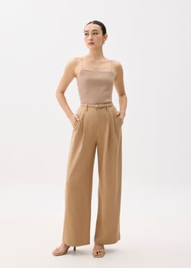 Leggy™ Mayumi Elastic Pleated Wide Leg Pants