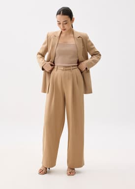 Leggy™ Mayumi Elastic Pleated Wide Leg Pants