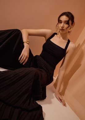 Leggy™ Wei Elastic Sunray Pleated Palazzo Pants