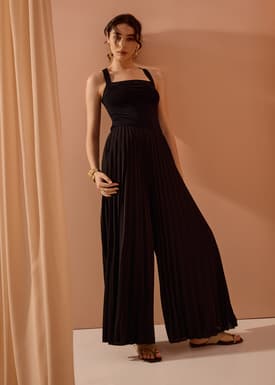 Leggy™ Wei Elastic Sunray Pleated Palazzo Pants