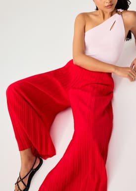 Leggy™ Wei Elastic Sunray Pleated Palazzo Pants