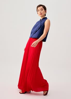 Leggy™ Wei Elastic Sunray Pleated Palazzo Pants