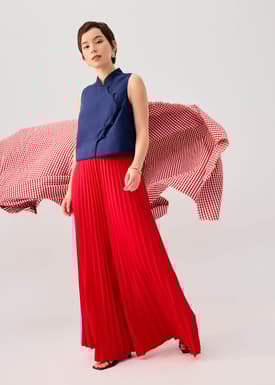 Leggy™ Wei Elastic Sunray Pleated Palazzo Pants