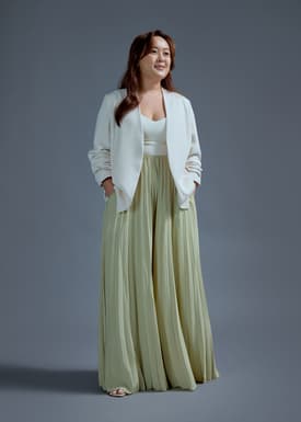 Leggy™ Wei Elastic Sunray Pleated Palazzo Pants