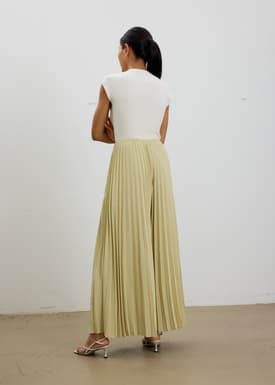 Leggy™ Wei Elastic Sunray Pleated Palazzo Pants