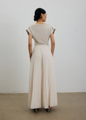 Leggy™ Wei Elastic Sunray Pleated Palazzo Pants