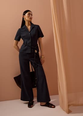 Leggy™ Pvara Textured Flare Pants