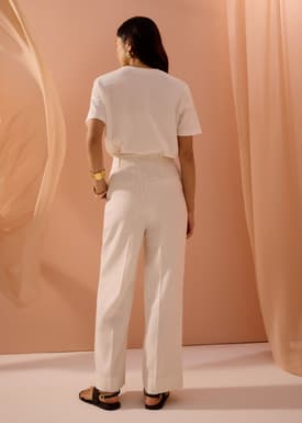 PETITE Leggy™ Seva Textured Super High Waist Straight Leg Pants