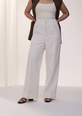 PETITE Leggy™ Seva Textured Super High Waist Straight Leg Pants