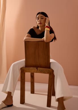 PETITE Leggy™ Pvara Textured Flare Pants