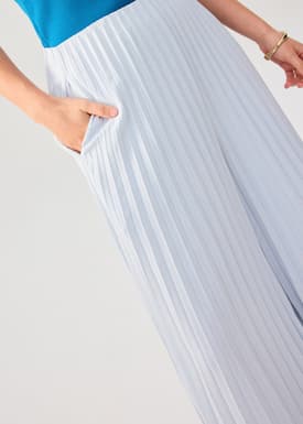 PETITE Leggy™ Wei Elastic Sunray Pleated Palazzo Pants