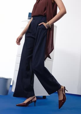 Leggy™ Andy Tailored Pinstripe Super High Waist Straight Leg Pants