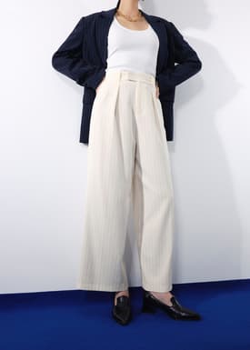 Leggy™ Andy Tailored Pinstripe Super High Waist Straight Leg Pants