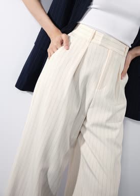 Leggy™ Andy Tailored Pinstripe Super High Waist Straight Leg Pants