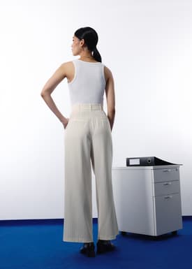 Leggy™ Andy Tailored Pinstripe Super High Waist Straight Leg Pants
