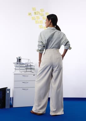 PETITE Leggy™ Andy Tailored Pinstripe Super High Waist Straight Leg Pants