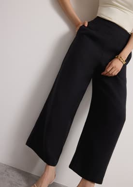 Lia Tweed High Waist Wide Leg Culottes
