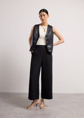 Lia Tweed High Waist Wide Leg Culottes
