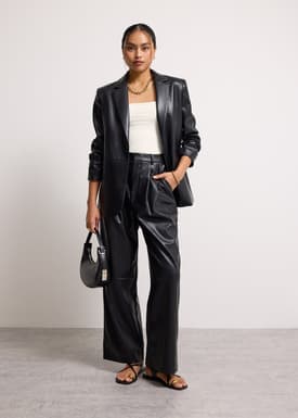 Martine Vegan Leather Straight Leg Pants