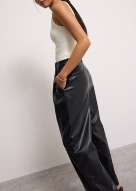 Martine Vegan Leather Straight Leg Pants