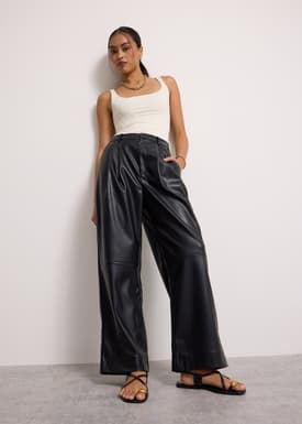 Martine Vegan Leather Straight Leg Pants