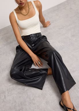 Martine Vegan Leather Straight Leg Pants